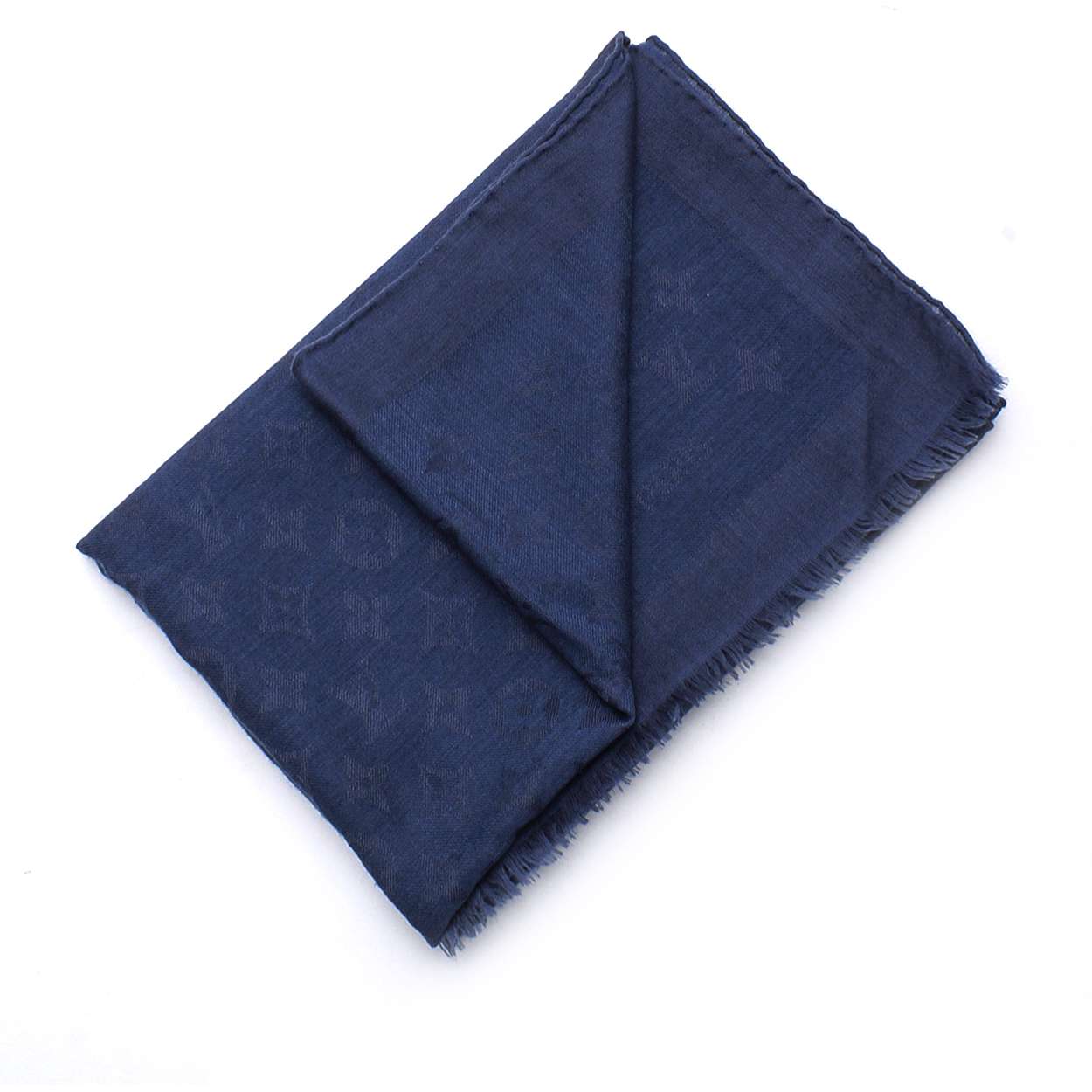 Louis Vuitton - Blue Silk Monogram Classic Shawl 